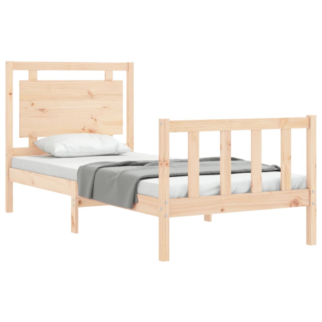 Bedframe met hoofdbord massief hout 90x190 cm Bedden & bedframes | Creëer jouw Trendy Thuis | Gratis bezorgd & Retour | Trendy.nl