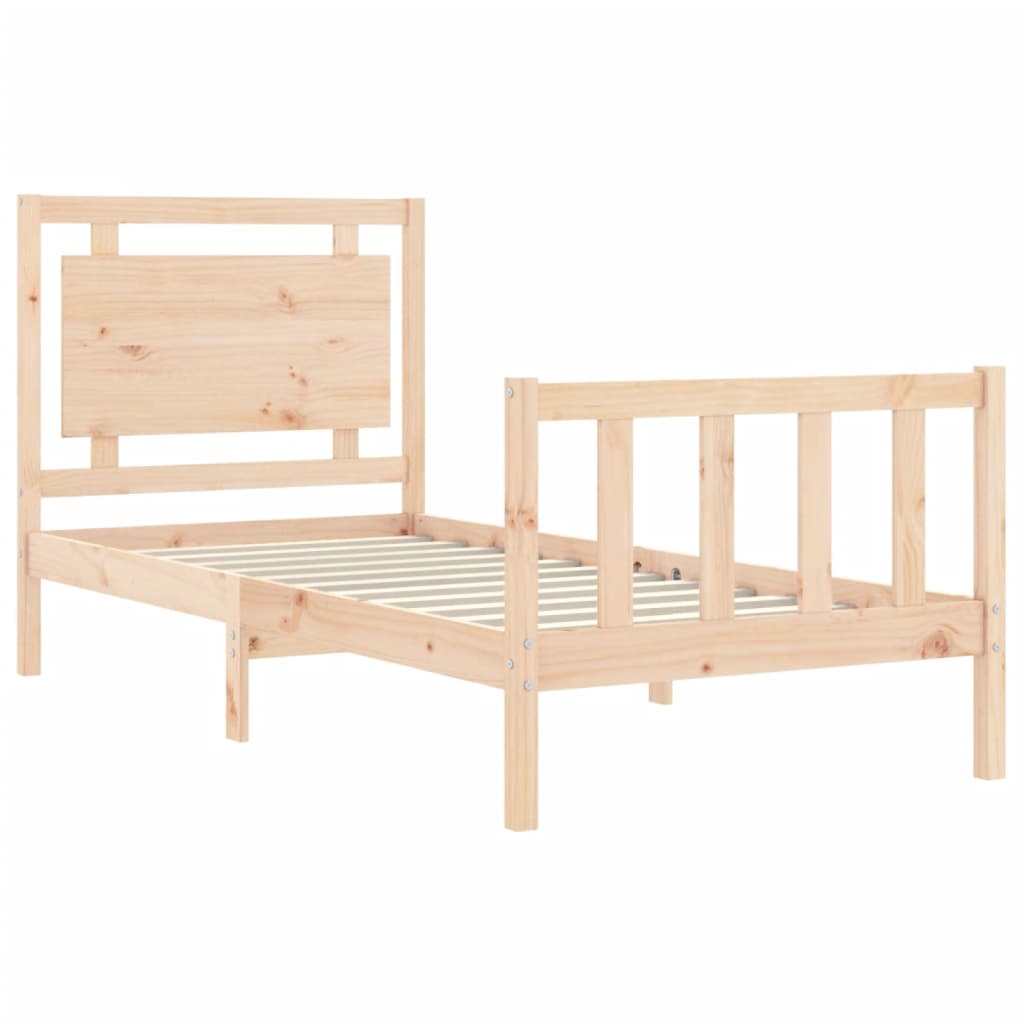 Bedframe met hoofdbord massief hout 90x190 cm Bedden & bedframes | Creëer jouw Trendy Thuis | Gratis bezorgd & Retour | Trendy.nl