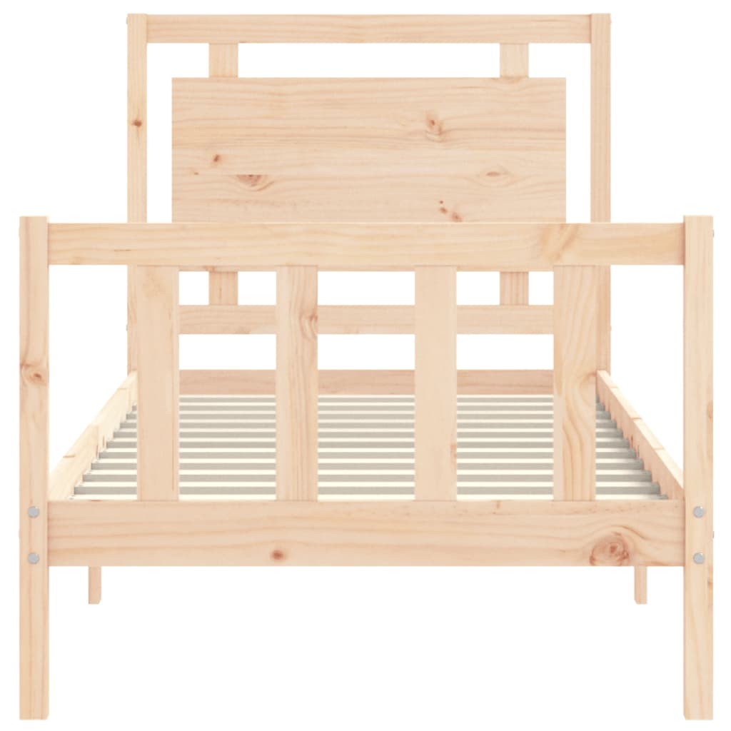 Bedframe met hoofdbord massief hout 90x190 cm Bedden & bedframes | Creëer jouw Trendy Thuis | Gratis bezorgd & Retour | Trendy.nl