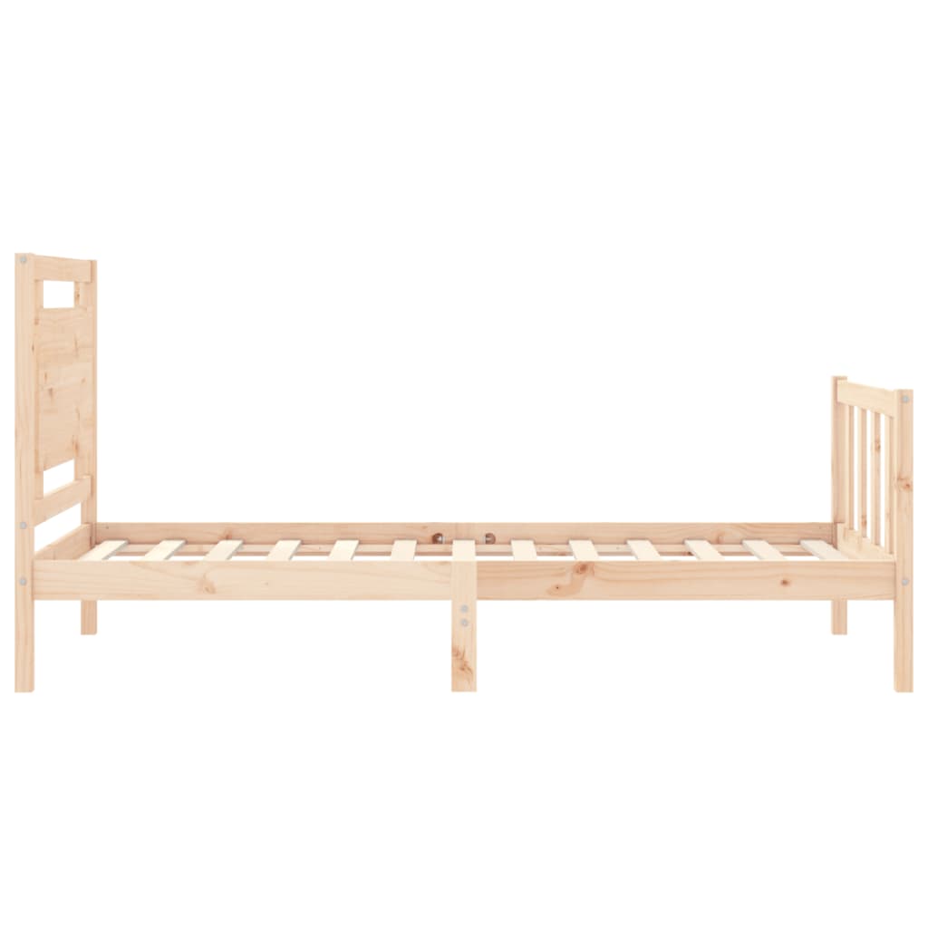 Bedframe met hoofdbord massief hout 90x190 cm Bedden & bedframes | Creëer jouw Trendy Thuis | Gratis bezorgd & Retour | Trendy.nl