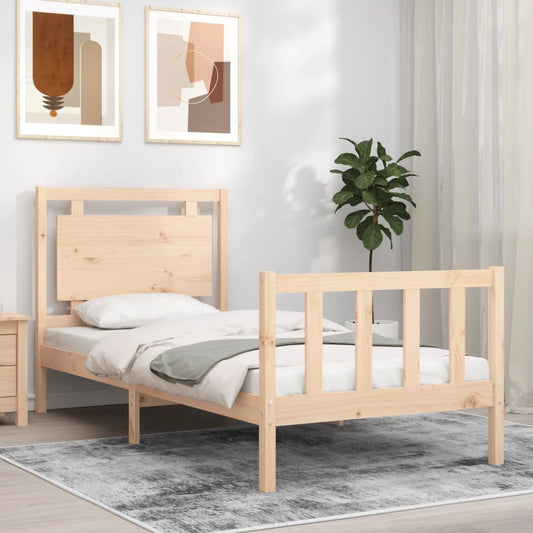 Bedframe met hoofdbord massief hout 90x190 cm Bedden & bedframes | Creëer jouw Trendy Thuis | Gratis bezorgd & Retour | Trendy.nl