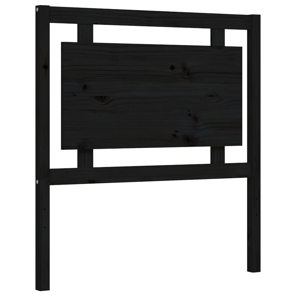 Bedframe met hoofdeinde massief hout zwart 90x190 cm Bedden & bedframes | Creëer jouw Trendy Thuis | Gratis bezorgd & Retour | Trendy.nl