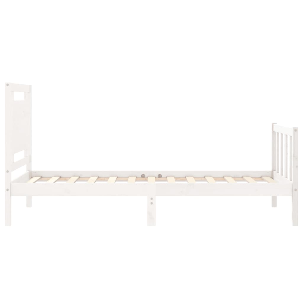 Bedframe zonder matras massief grenenhout wit 140x200 cm