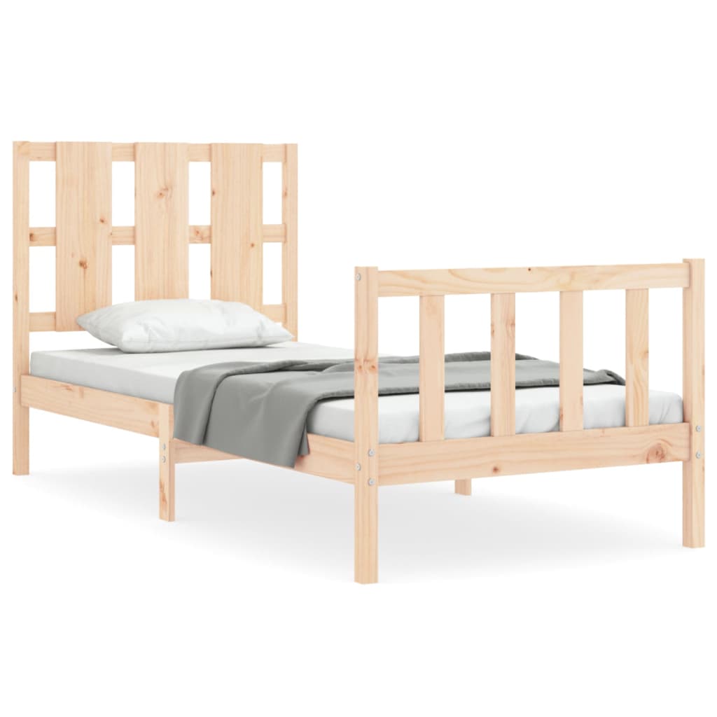 Bedframe met hoofdbord massief hout 90x190 cm Bedden & bedframes | Creëer jouw Trendy Thuis | Gratis bezorgd & Retour | Trendy.nl