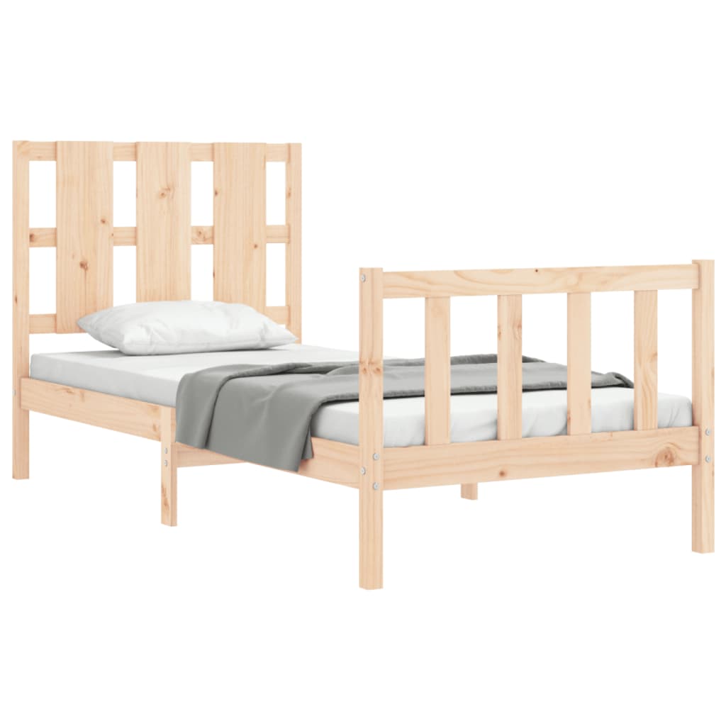 Bedframe met hoofdbord massief hout 90x190 cm Bedden & bedframes | Creëer jouw Trendy Thuis | Gratis bezorgd & Retour | Trendy.nl