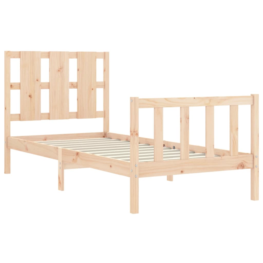 Bedframe met hoofdbord massief hout 90x190 cm Bedden & bedframes | Creëer jouw Trendy Thuis | Gratis bezorgd & Retour | Trendy.nl