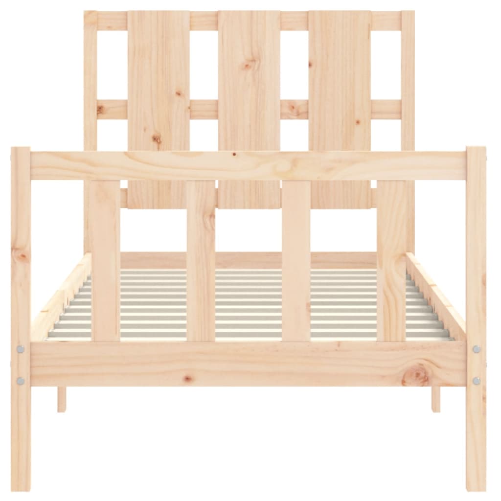 Bedframe met hoofdbord massief hout 90x190 cm Bedden & bedframes | Creëer jouw Trendy Thuis | Gratis bezorgd & Retour | Trendy.nl