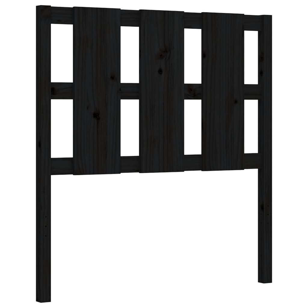 Bedframe met hoofdeinde massief hout zwart 90x190 cm Bedden & bedframes | Creëer jouw Trendy Thuis | Gratis bezorgd & Retour | Trendy.nl