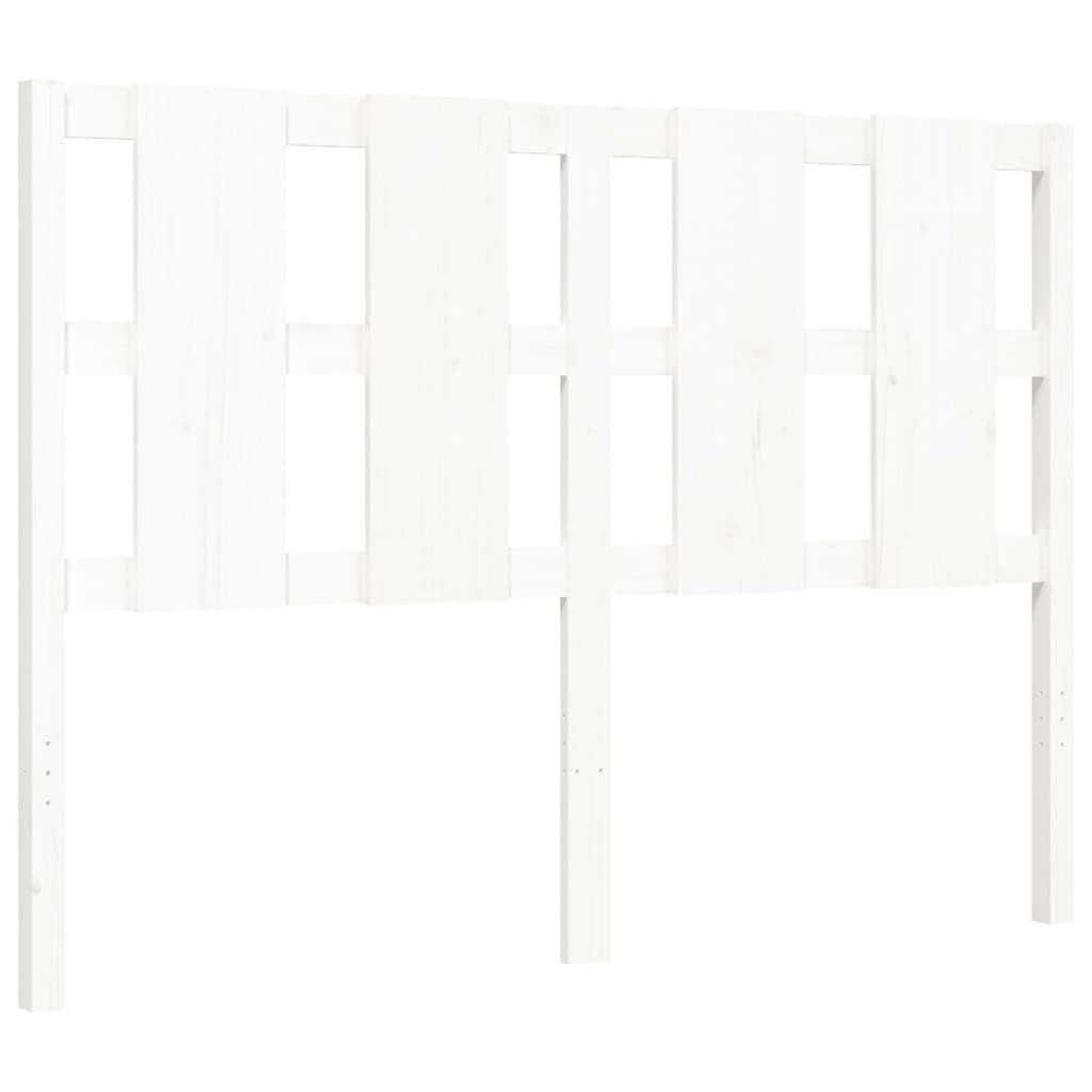 Bedframe met hoofdbord massief hout wit