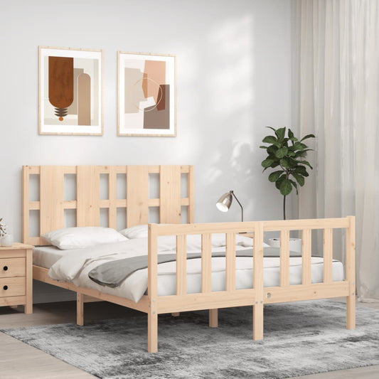 Bedframe met hoofdbord massief hout