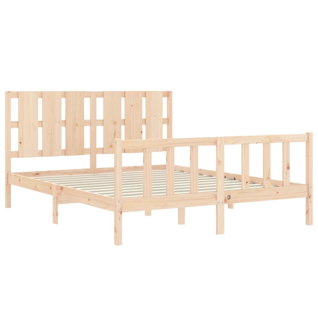 Bedframe met hoofdbord massief hout 160x200 cm Bedden & bedframes | Creëer jouw Trendy Thuis | Gratis bezorgd & Retour | Trendy.nl