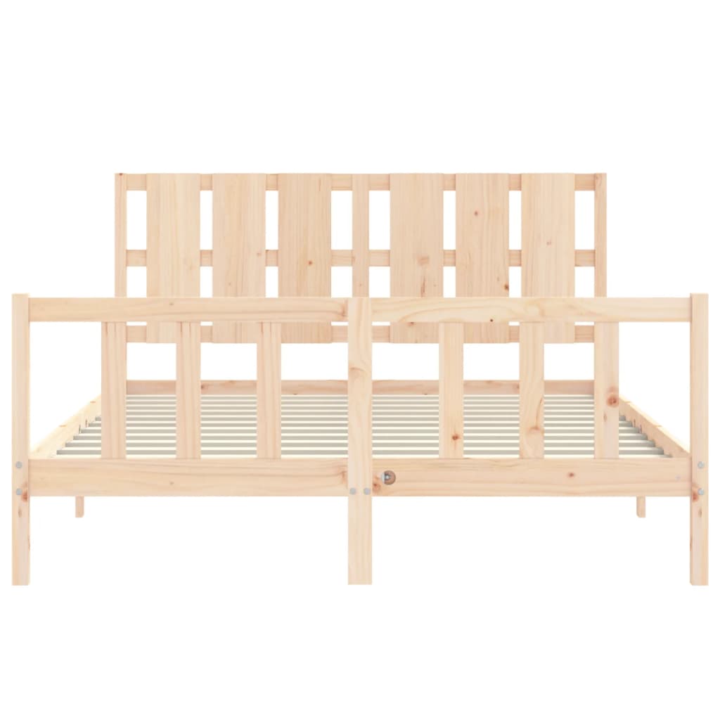 Bedframe met hoofdbord massief hout 160x200 cm Bedden & bedframes | Creëer jouw Trendy Thuis | Gratis bezorgd & Retour | Trendy.nl