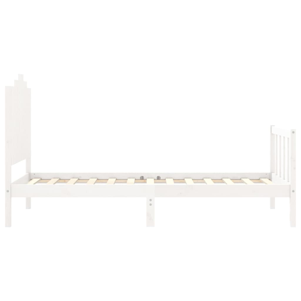 Bedframe zonder matras massief grenenhout wit 140x200 cm