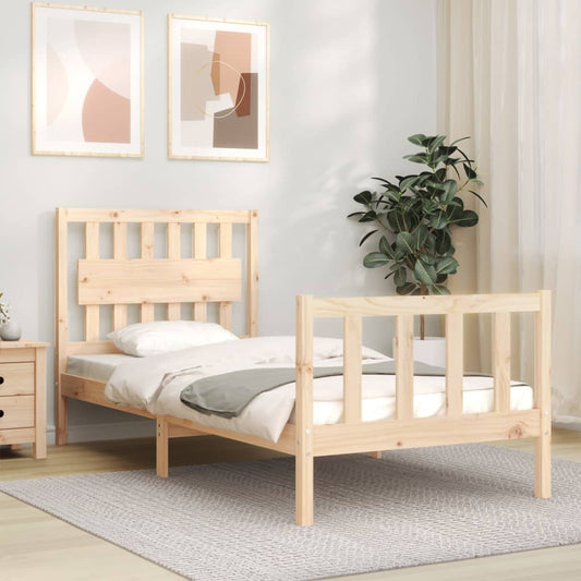 Bedframe met hoofdbord massief hout Bedden & bedframes | Creëer jouw Trendy Thuis | Gratis bezorgd & Retour | Trendy.nl