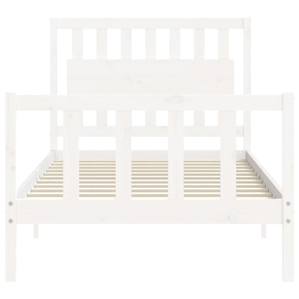 Bedframe zonder matras massief grenenhout wit 140x200 cm