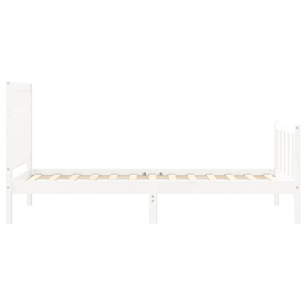 Bedframe zonder matras massief grenenhout wit 140x200 cm