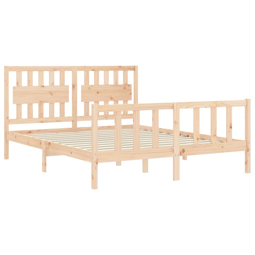 Bedframe met hoofdbord massief hout 160x200 cm Bedden & bedframes | Creëer jouw Trendy Thuis | Gratis bezorgd & Retour | Trendy.nl