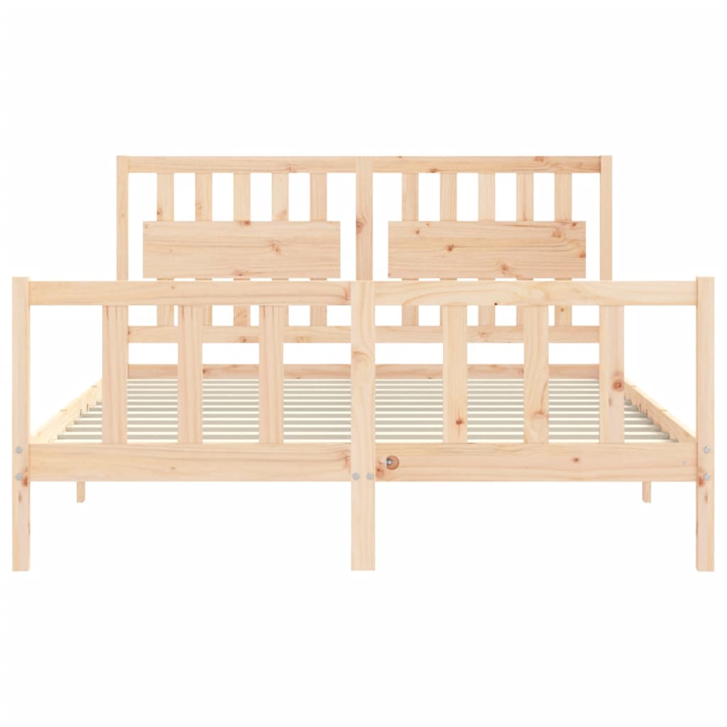 Bedframe met hoofdbord massief hout 160x200 cm Bedden & bedframes | Creëer jouw Trendy Thuis | Gratis bezorgd & Retour | Trendy.nl