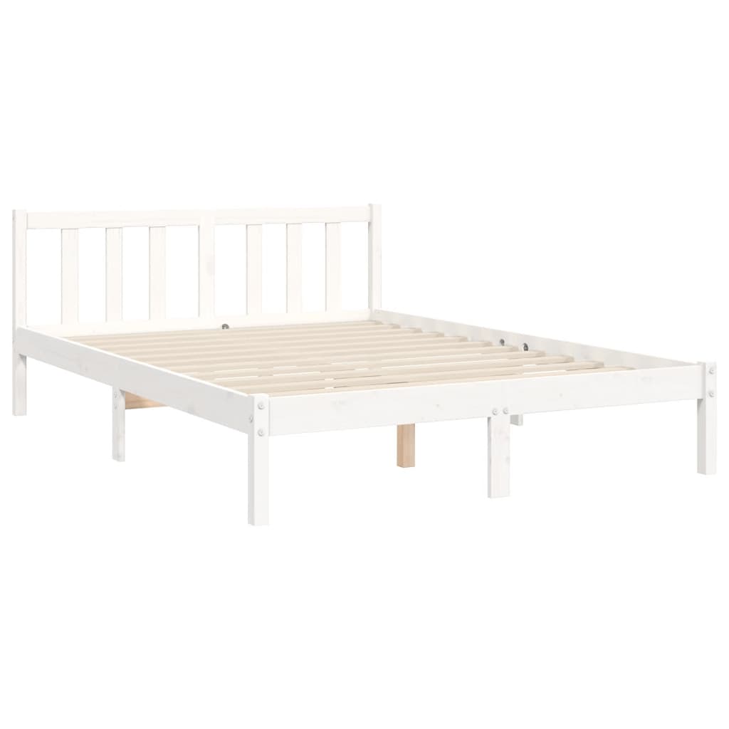 Bedframe met hoofdbord massief hout wit Bedden & bedframes | Creëer jouw Trendy Thuis | Gratis bezorgd & Retour | Trendy.nl