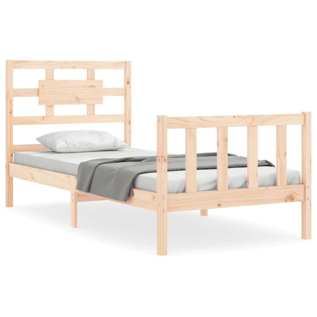 Bedframe met hoofdbord massief hout Bedden & bedframes | Creëer jouw Trendy Thuis | Gratis bezorgd & Retour | Trendy.nl