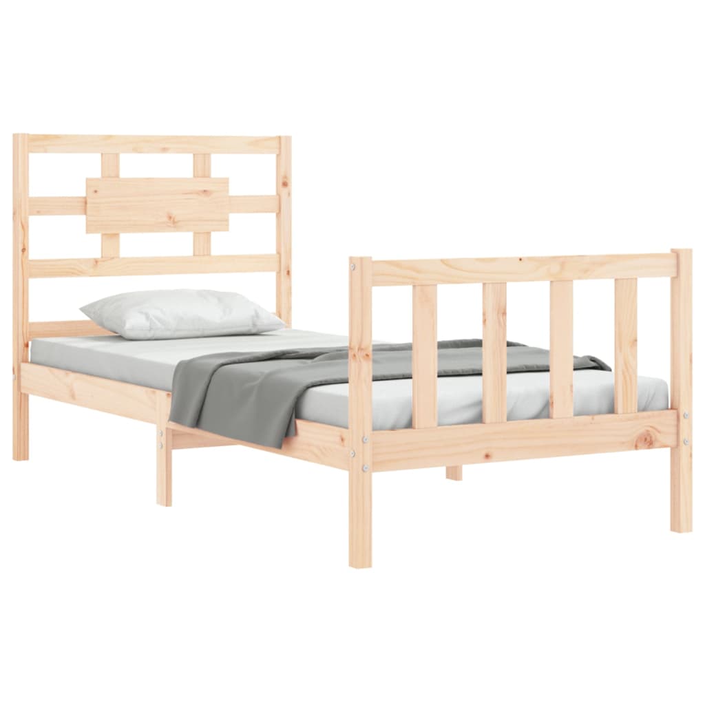 Bedframe met hoofdbord massief hout Bedden & bedframes | Creëer jouw Trendy Thuis | Gratis bezorgd & Retour | Trendy.nl