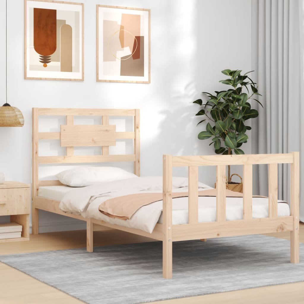 Bedframe met hoofdbord massief hout Bedden & bedframes | Creëer jouw Trendy Thuis | Gratis bezorgd & Retour | Trendy.nl