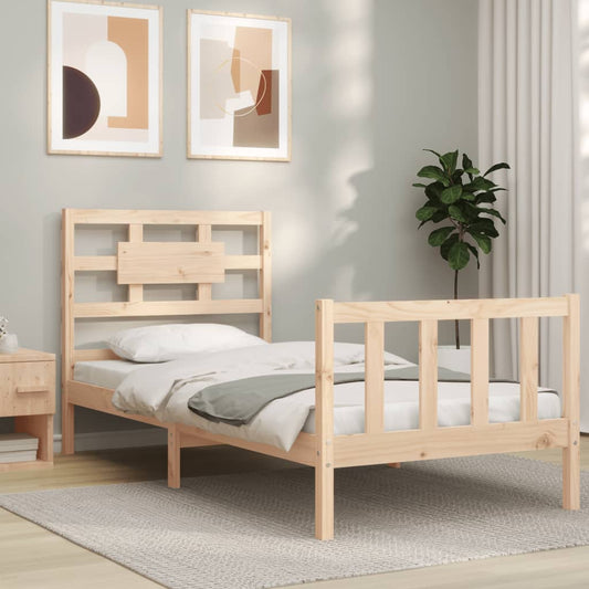 Bedframe met hoofdbord massief hout Bedden & bedframes | Creëer jouw Trendy Thuis | Gratis bezorgd & Retour | Trendy.nl