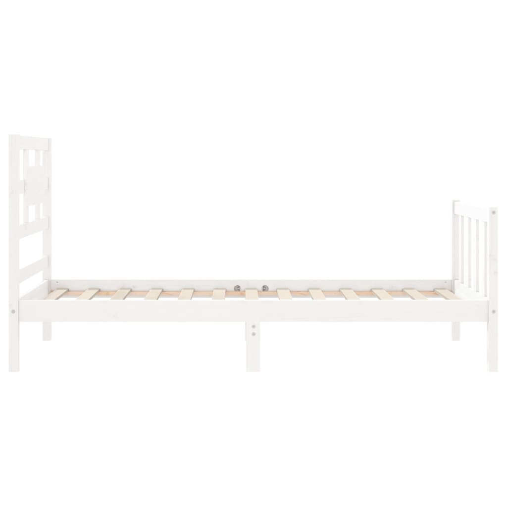 Bedframe zonder matras massief grenenhout wit 140x200 cm