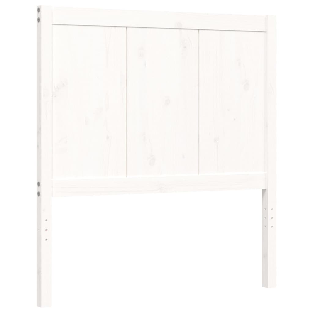 Bedframe met hoofdbord massief hout wit