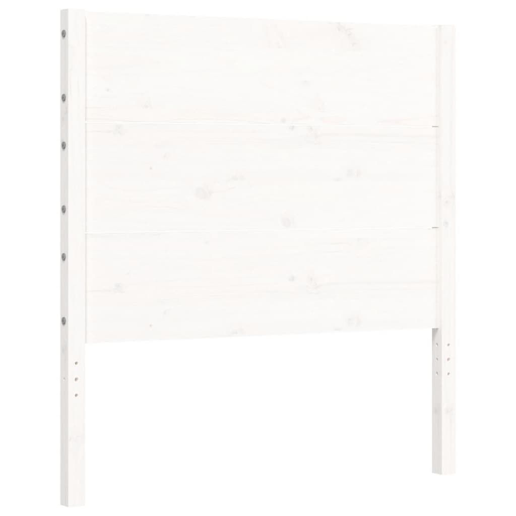 Bedframe met hoofdbord massief hout wit