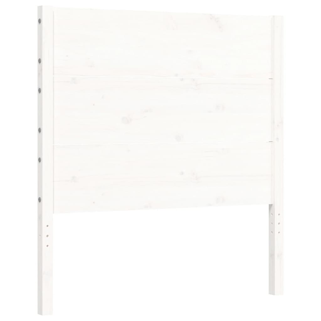 Bedframe met hoofdbord massief hout wit 100x200 cm Bedden & bedframes | Creëer jouw Trendy Thuis | Gratis bezorgd & Retour | Trendy.nl