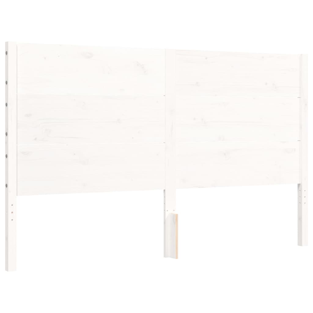 Bedframe zonder matras massief grenenhout wit 160x200 cm