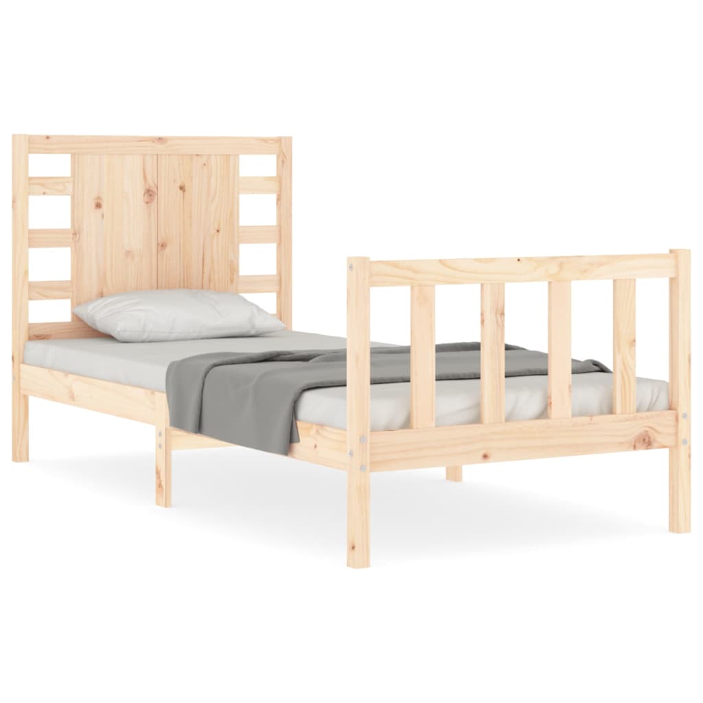 Bedframe met hoofdbord massief hout Bedden & bedframes | Creëer jouw Trendy Thuis | Gratis bezorgd & Retour | Trendy.nl