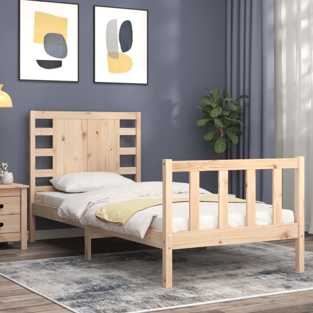 Bedframe met hoofdbord massief hout Bedden & bedframes | Creëer jouw Trendy Thuis | Gratis bezorgd & Retour | Trendy.nl