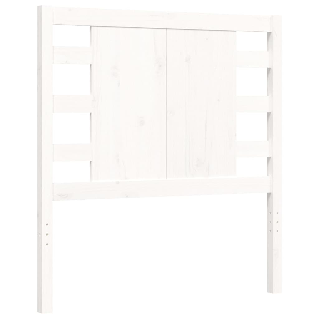 Bedframe met hoofdbord massief hout wit