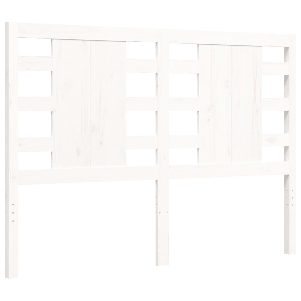 Bedframe met hoofdbord massief hout wit