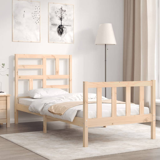 Bedframe met hoofdbord massief hout Bedden & bedframes | Creëer jouw Trendy Thuis | Gratis bezorgd & Retour | Trendy.nl