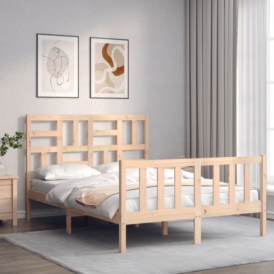 Bedframe met hoofdbord massief hout