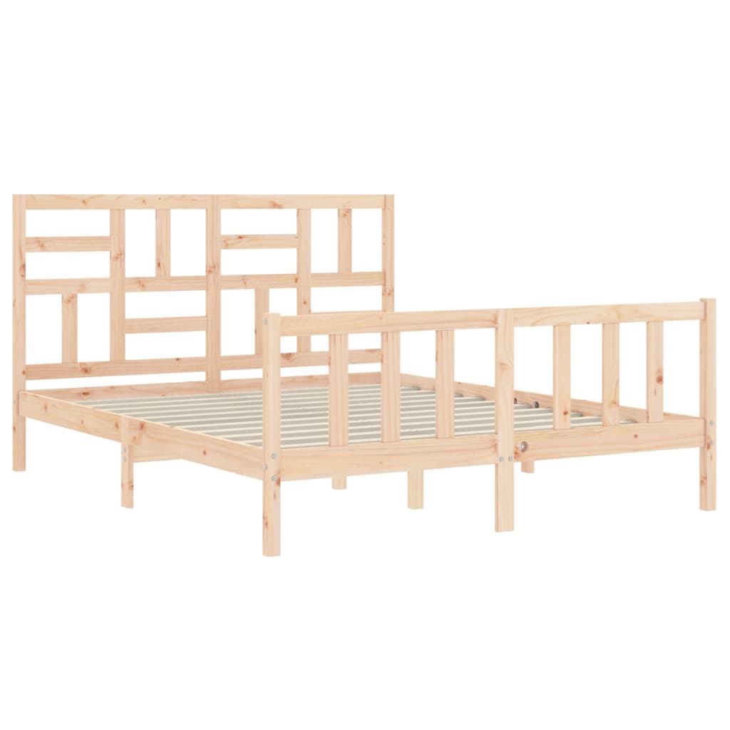 Bedframe met hoofdbord massief hout 160x200 cm Bedden & bedframes | Creëer jouw Trendy Thuis | Gratis bezorgd & Retour | Trendy.nl