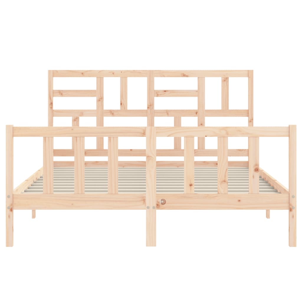 Bedframe met hoofdbord massief hout 160x200 cm Bedden & bedframes | Creëer jouw Trendy Thuis | Gratis bezorgd & Retour | Trendy.nl