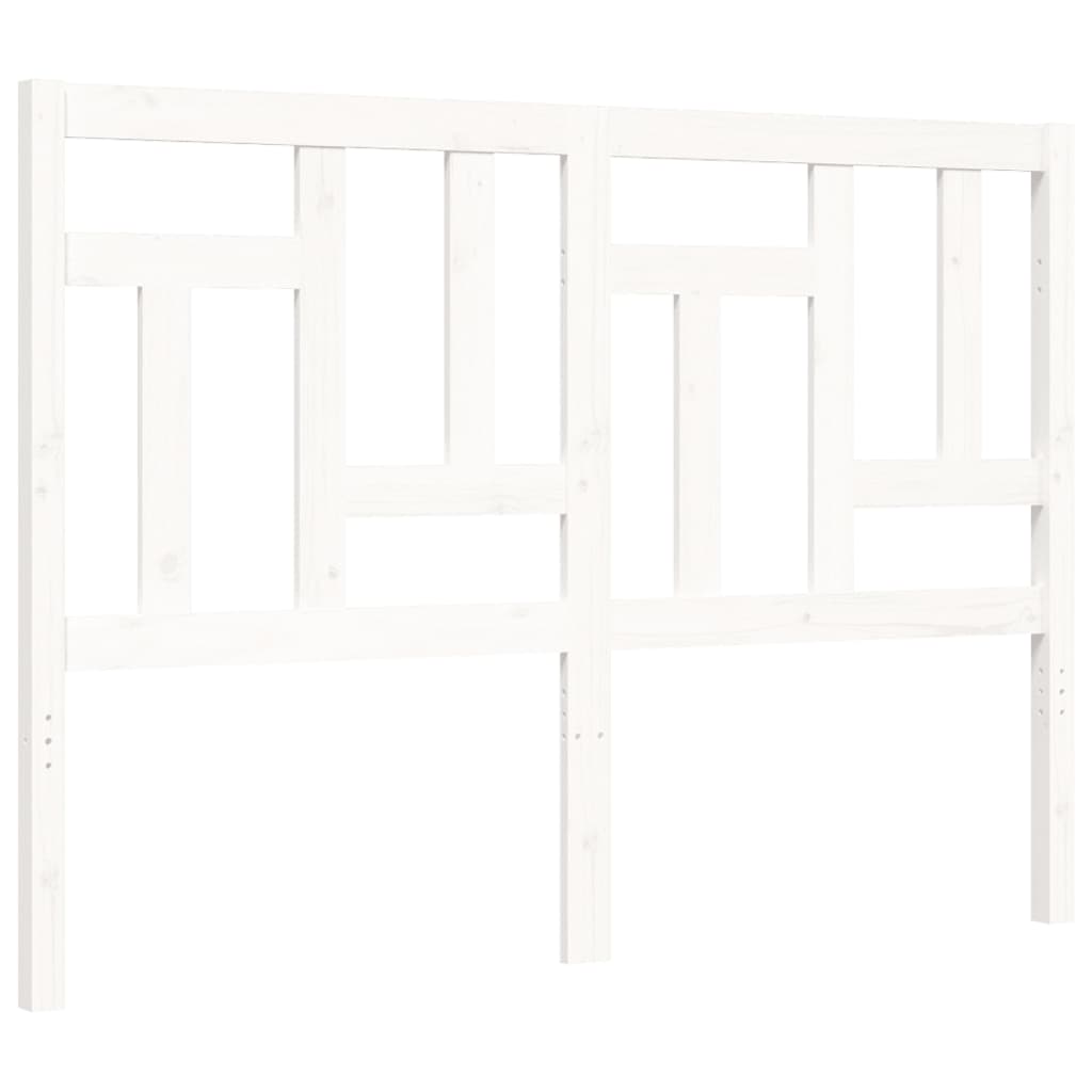 Bedframe met hoofdbord massief hout wit 140x200 cm Bedden & bedframes | Creëer jouw Trendy Thuis | Gratis bezorgd & Retour | Trendy.nl