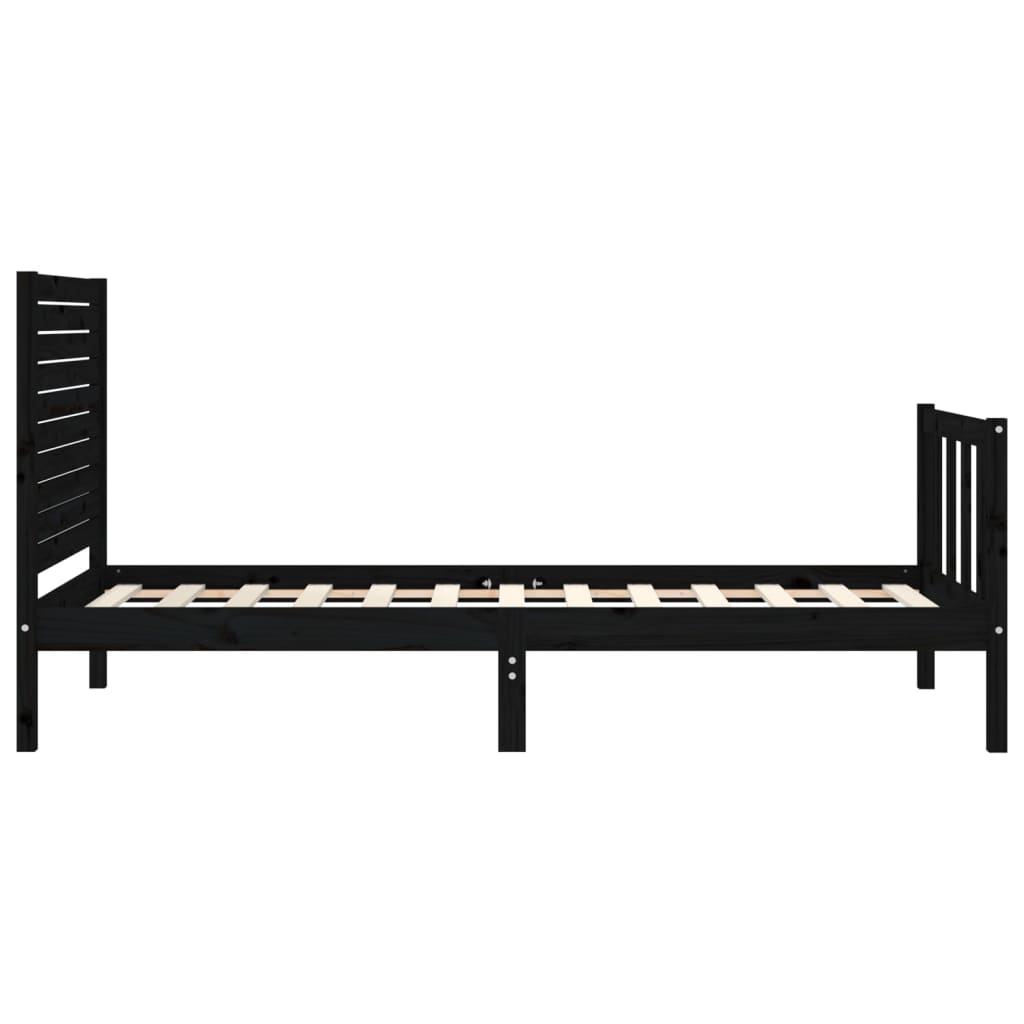 Bedframe met hoofdbord massief hout zwart Bedden & bedframes | Creëer jouw Trendy Thuis | Gratis bezorgd & Retour | Trendy.nl