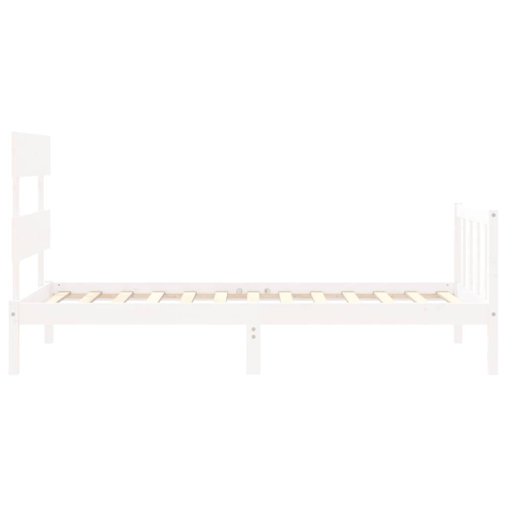 Bedframe zonder matras massief grenenhout wit 140x200 cm