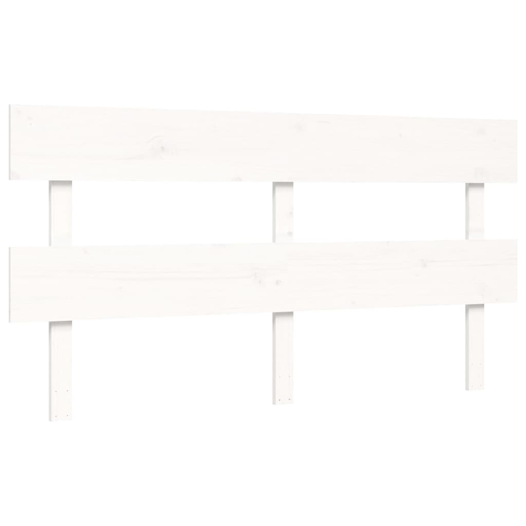 Bedframe met hoofdbord massief hout wit 160x200 cm Bedden & bedframes | Creëer jouw Trendy Thuis | Gratis bezorgd & Retour | Trendy.nl