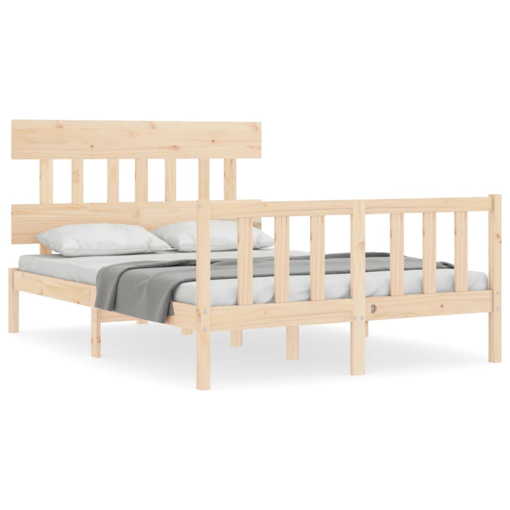 Bedframe met hoofdbord massief hout