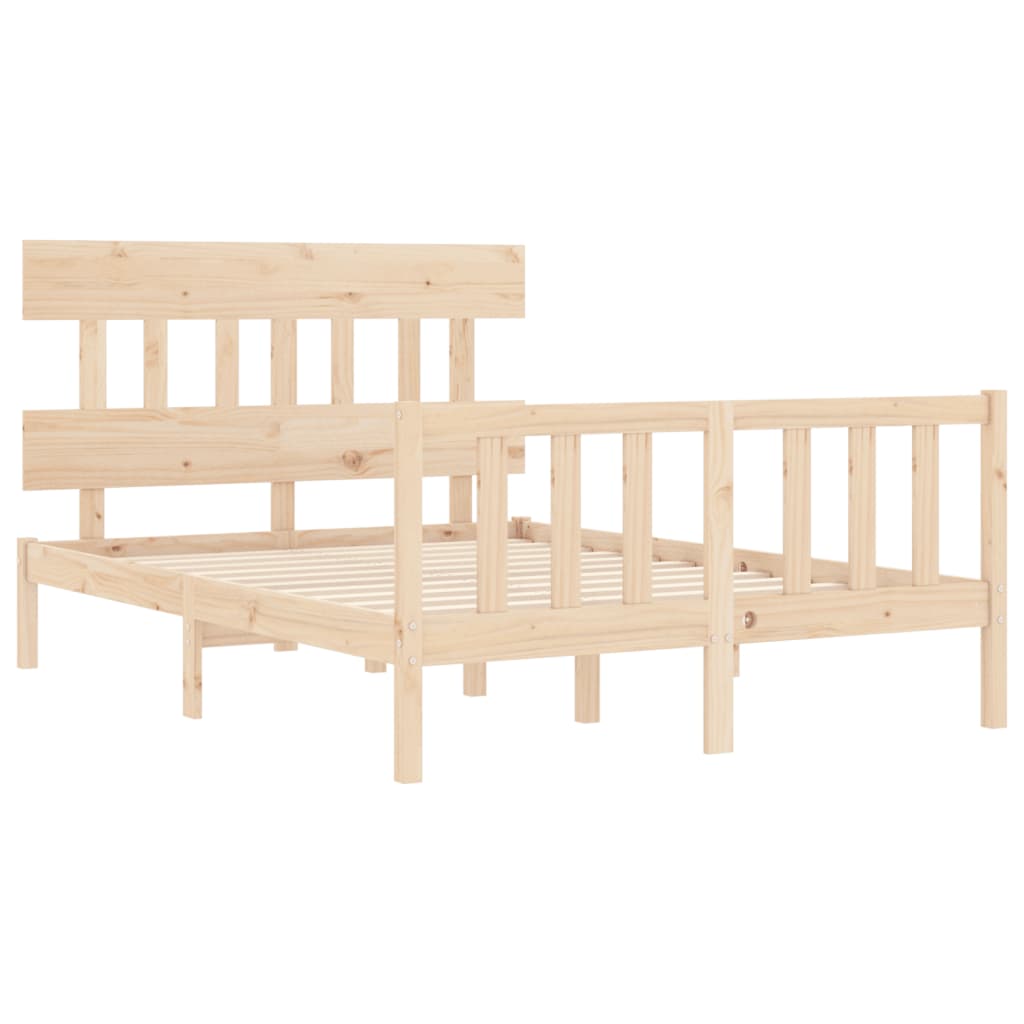 Bedframe met hoofdbord massief hout