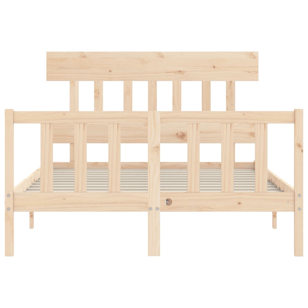 Bedframe met hoofdbord massief hout