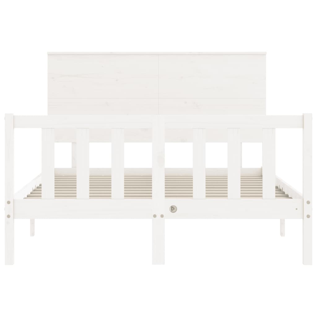 Bedframe met hoofdbord massief hout wit Bedden & bedframes | Creëer jouw Trendy Thuis | Gratis bezorgd & Retour | Trendy.nl