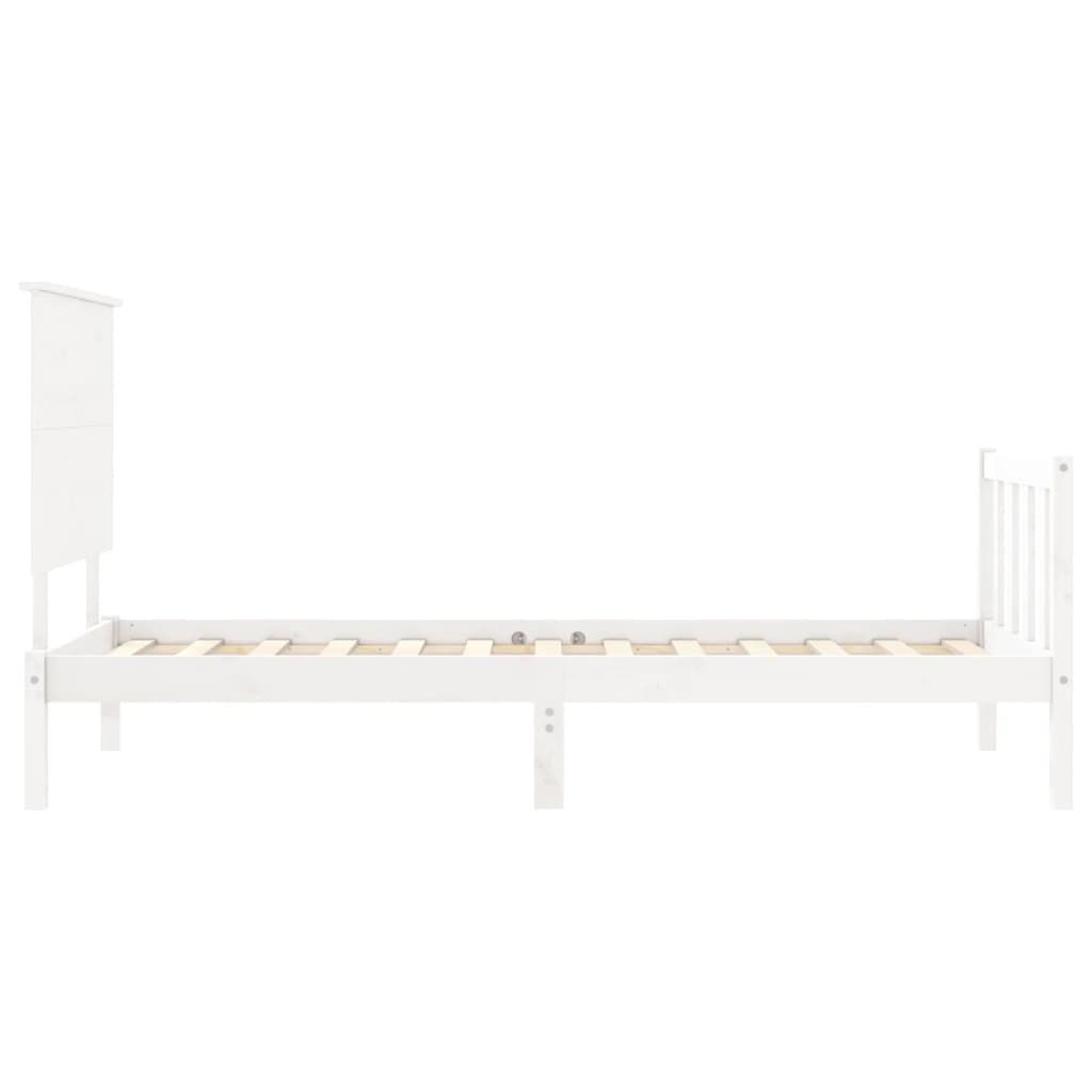 Bedframe zonder matras massief grenenhout wit 140x200 cm