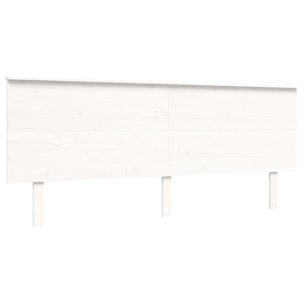 Bedframe met hoofdbord massief hout wit